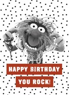 verjaardag kaart muppets animal happy birthday you rock